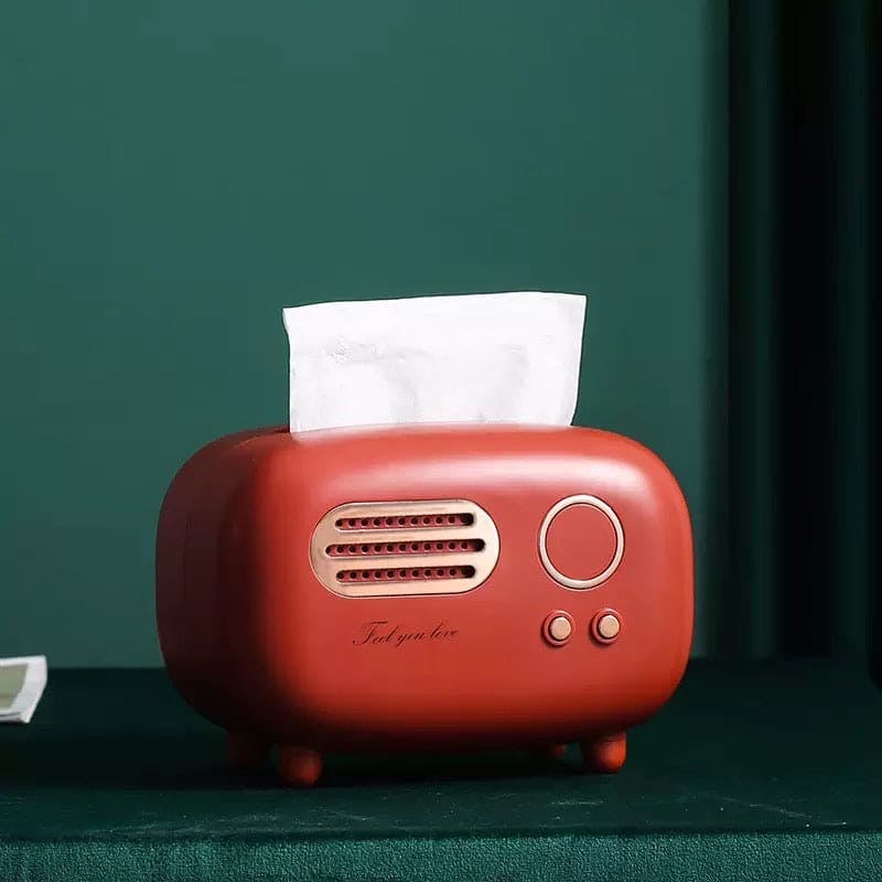 Nordic Retro Radio Model Tissue Box, Napkin Case Organizer, Desktop Paper Holder Vintage Dispenser, Ornament Wet Wipes