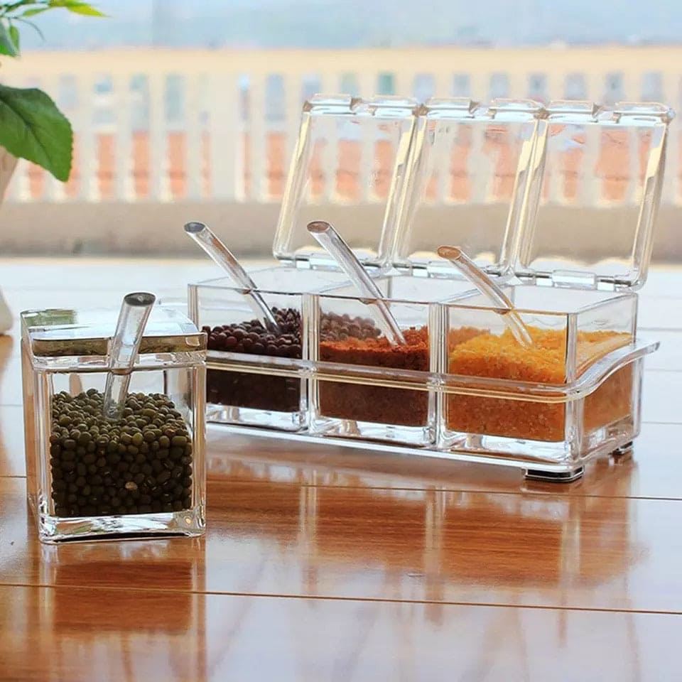 Acrylic Transparent Pot, Crystal Seasoning Box, Spice Storage Rack ...