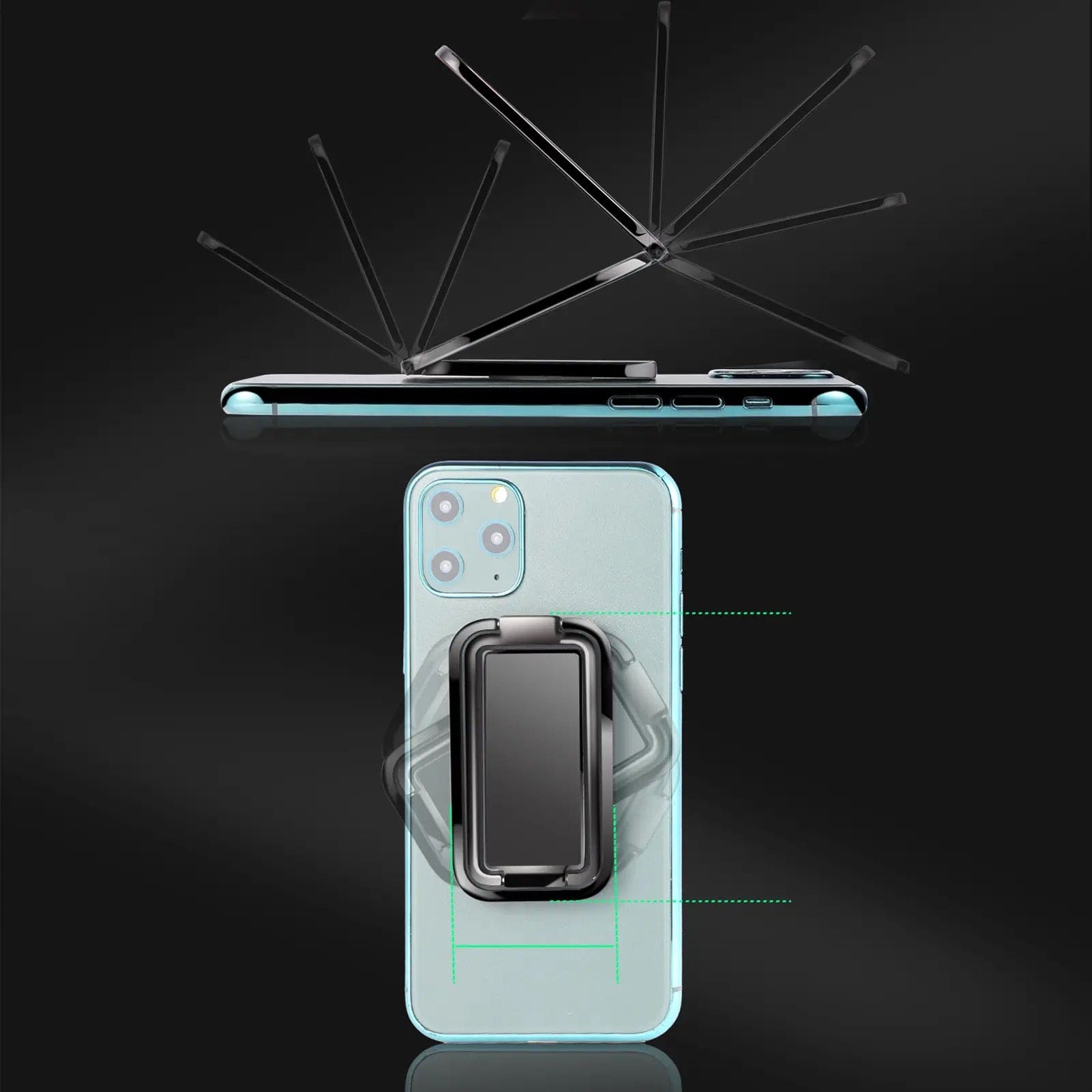 Double Magnetic Phone Holder, Foldable Desk Stand For Mobile Phone, Metal Car Phone Bracket Holder, Lazy Simplicity Convenient Stand, 360 Rotation Foldable Phone Stand, Retractable Magnetic Ring Holder