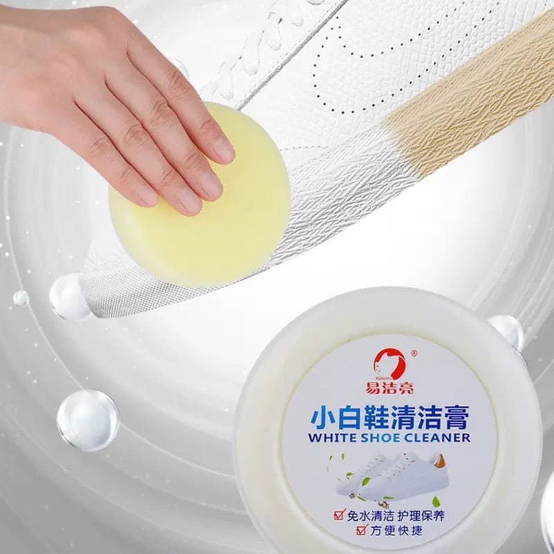 Shoes Cleaning Cream, Shoes Stain Whitening Cleansing Cream, Shoe Yellow Edge Cleaner With Sponge, Multifunctional Cleaning Shoe Whitener, Shoes Suede Cleaner, Leather Shoe Cleaning Cream, Little White Shoe Cleaner, 200gm White Shoe Cleaner