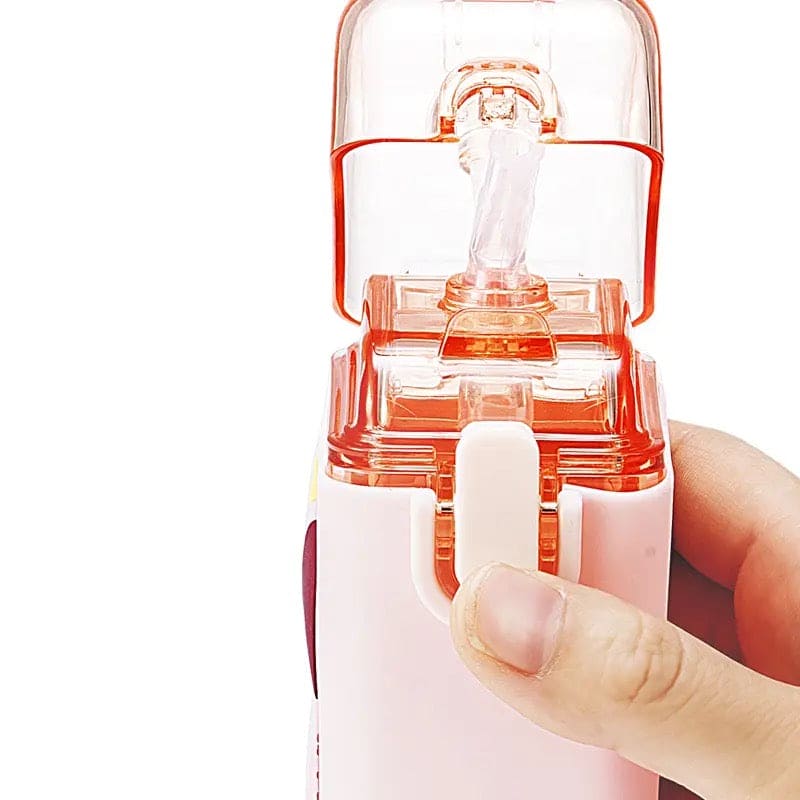Disney Cartoon Water Bottle, Cute Water Bottle, Cute Water Bottle With Straw For Kids, Plastic Portable Leak-proof Water Bottle, 280ml Kids Water Bottle, Cartoon Feeding Bottles With Straw