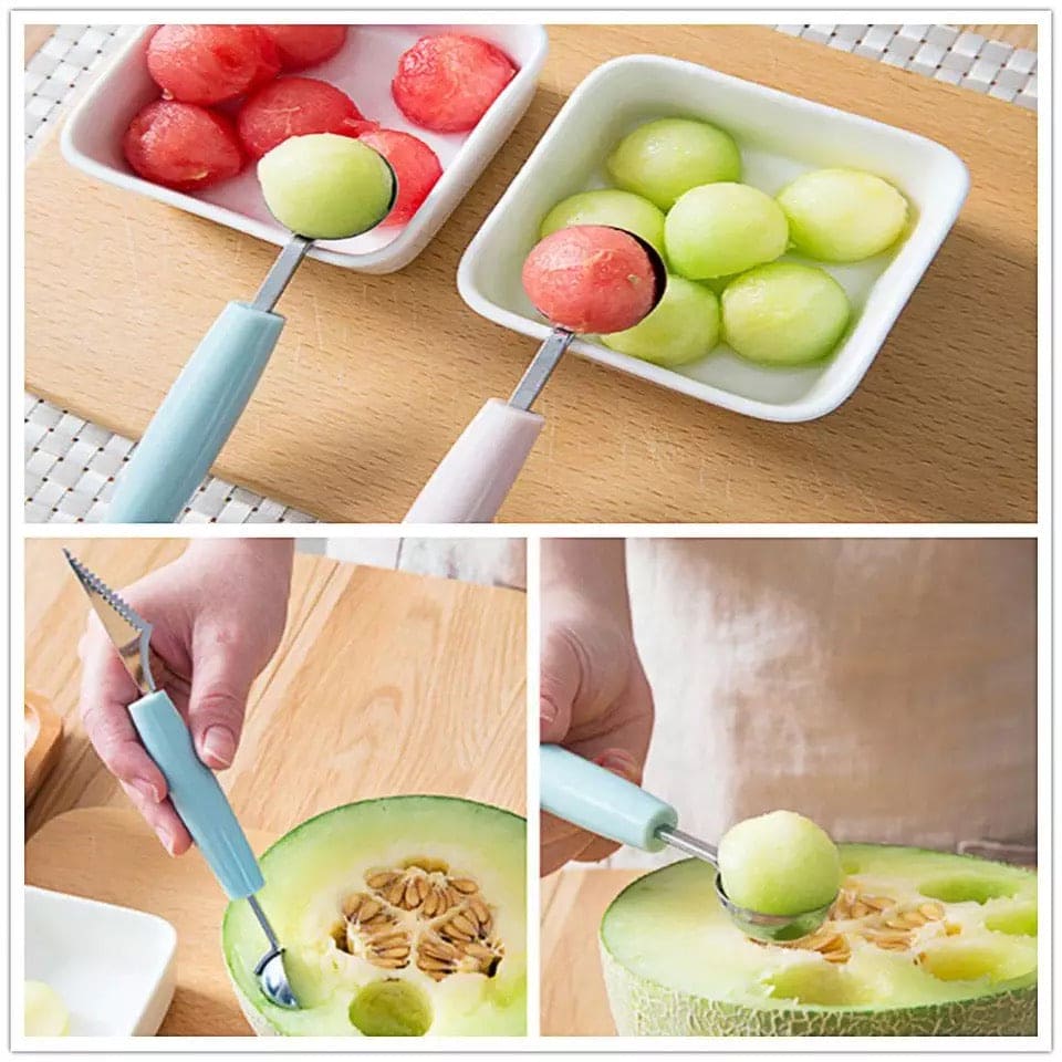 Ice Cream Spoon DIY Assortment Baller, Fruit Digging Spoon Tool, Water Melon Craving Fruit Spoon, Curving Knife