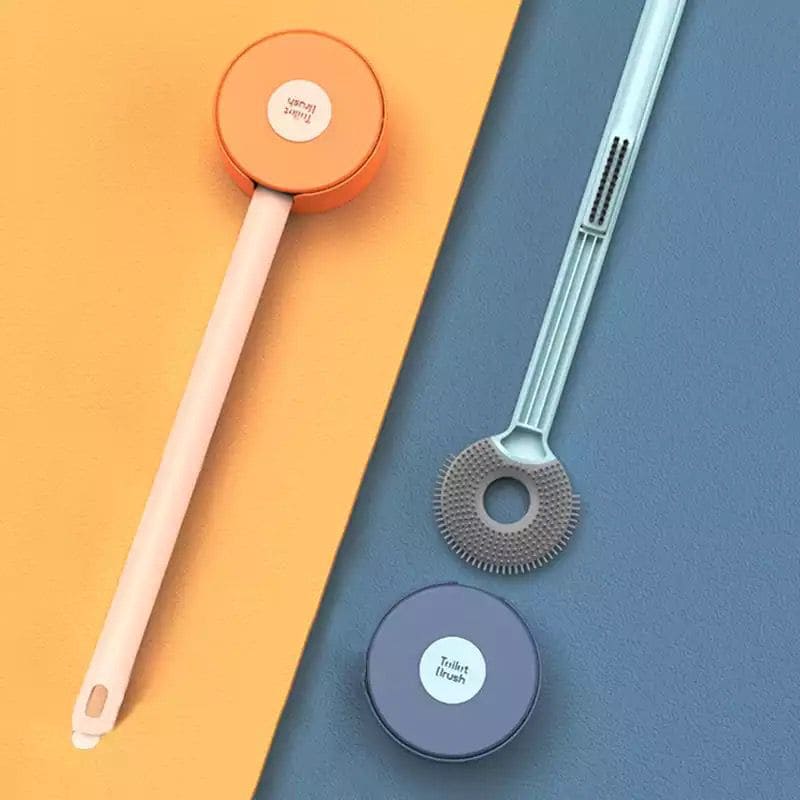 Lollipop Style Mini Toilet Brush, 2 In 1 Toilet Brush with Base Soft Bristles Brush, Wall-Mounted Clean Brushes Bathroom Accessories, Soft TPR Silicone Head Lollipop Shape Toilet Brush with Holder