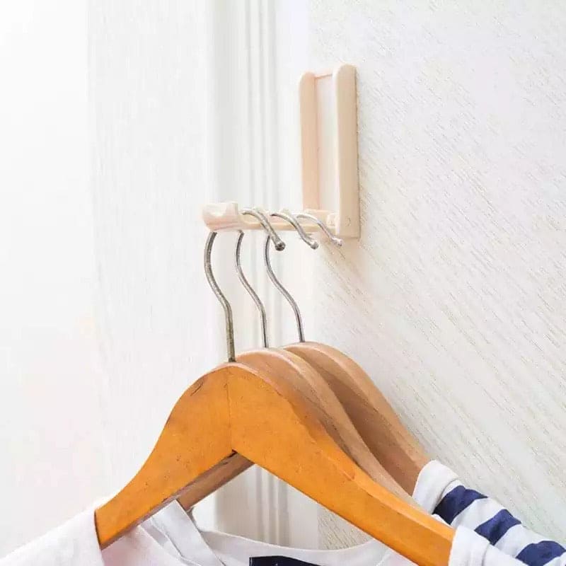 Creative Foldable Clothes Hanger, Self Adhesive Door Back Hanger, Space Saving Plastic Clothes Holder