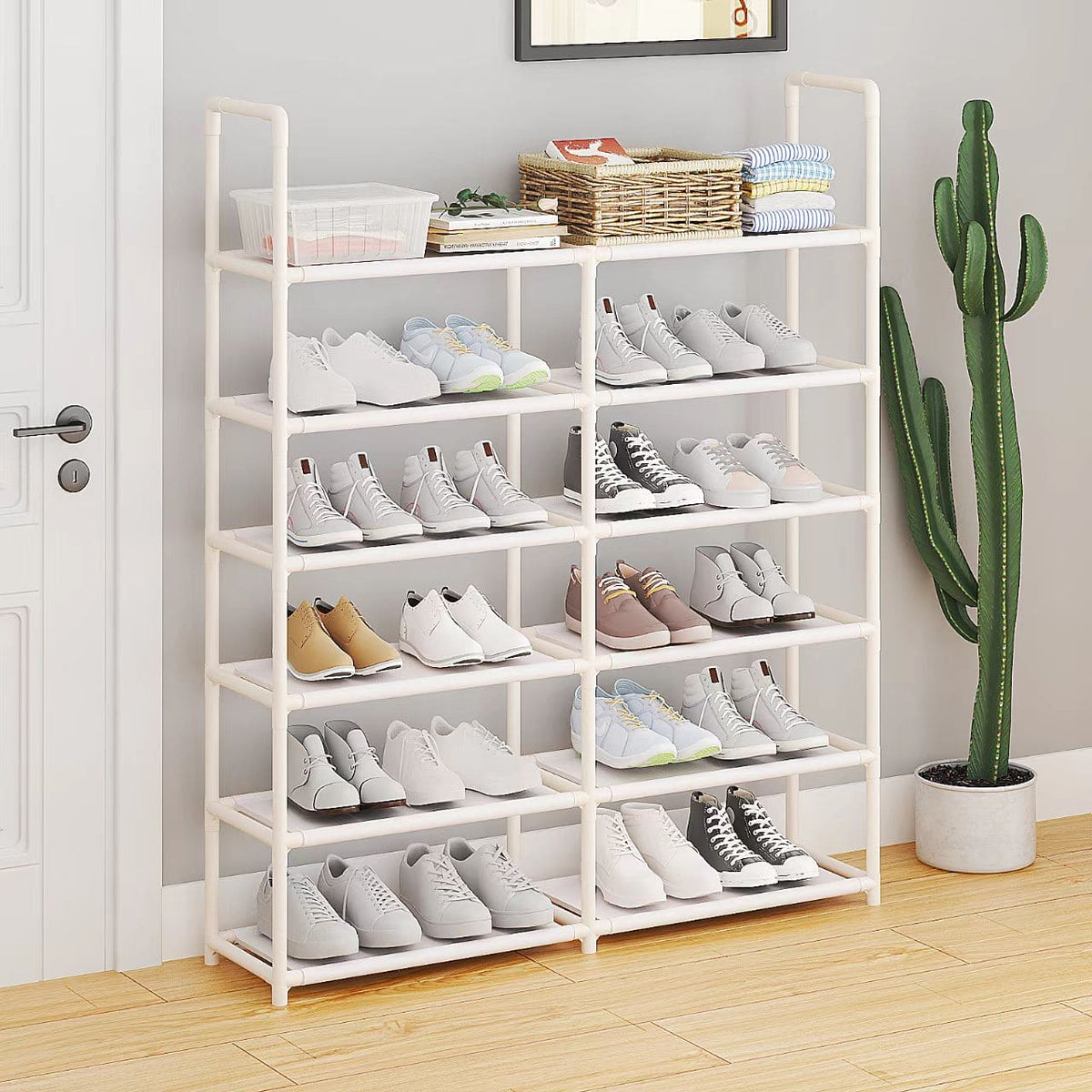 Simple Style Iron Plastic Storage Rack, Multilayer Home Space Saving S ...