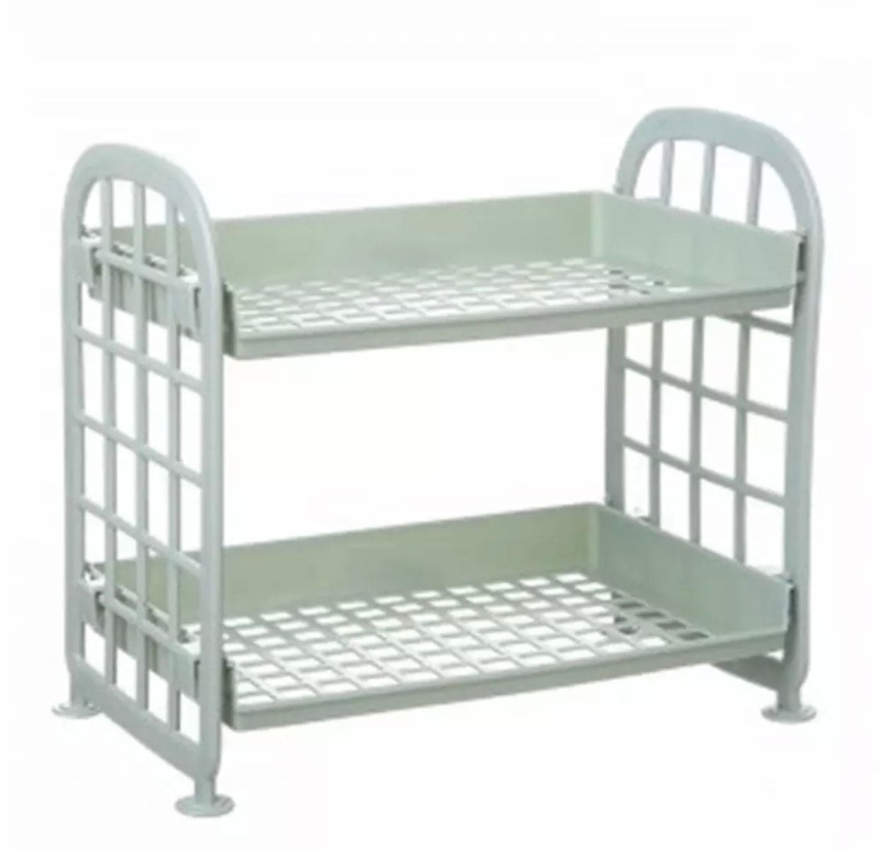 Double Layer Folding Desk Storage Rack, Dormitory Storage Shelf, Stationery Organizer, Double Layer Hollow Shelf, Plastic Cosmetics Desktop Finishing Shelf