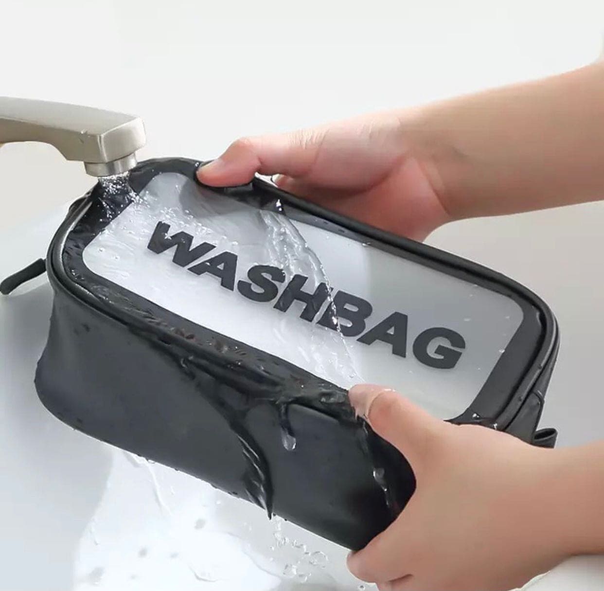 Portable Wash Bag, Travel Friendly Clear Makeup Storage Washbag, Large Waterproof Cosmetics Bag, Travel Translucent Makeup Organizer