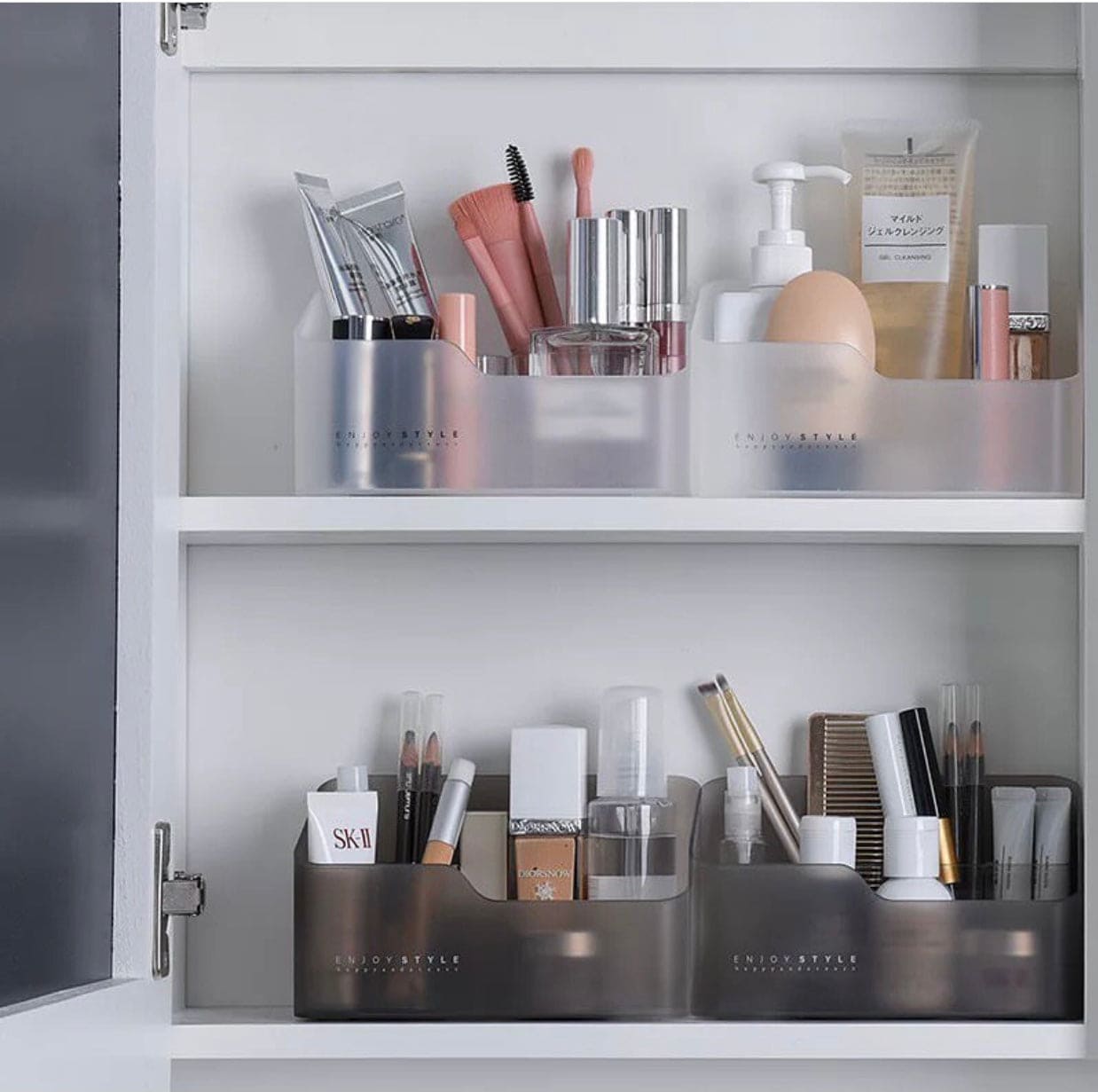 Multipurpose Makeup Organizer, 5 Compartment Small Makeup Storage Organizer, Tray Cosmetic Organizer