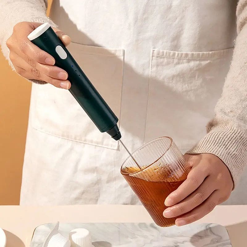 Handheld Frother Egg Beater, USB Rechargeable Coffee Blender, Household Milk Shaker Mixer Foamer Food Blender, Kitchen Cooking Tool