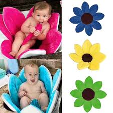 Foldable Flower Blooming Bath Tub, Baby Play Bath Sunflower Cushion Mat, Folding Non Slip Baby Bath Pad, Flower Shape Mat Sofa Seat