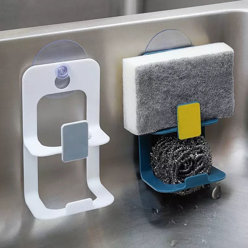 Kitchen Sink Soap Holder, Suction Cup Sponge Rack, Wall-Mounted Bathroom Shelf, Drainer Soap Rack