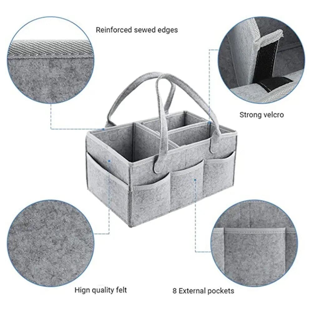 Baby Diaper Caddy Organizer, Newborn Caddy Nappy Bag, Maternity Nursery Organizer Storage Bin, Multifunctional Kids Hand Bag, Nursery Essentials Bag, Car Organizer For Diapers And Baby Wipes