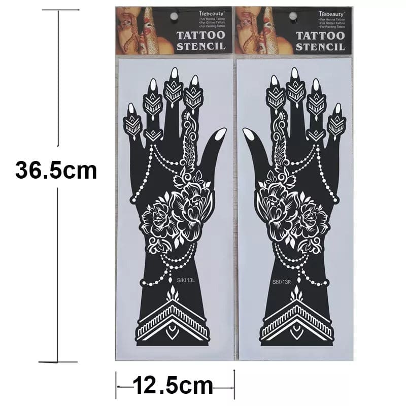 Professional Henna Stencil Temporary Hand Tattoo, Body Art Sticker, Temporary Hand Mehndi Tattoo, Body Art Sticker, Wedding Tool Flower Tattoo Stencil