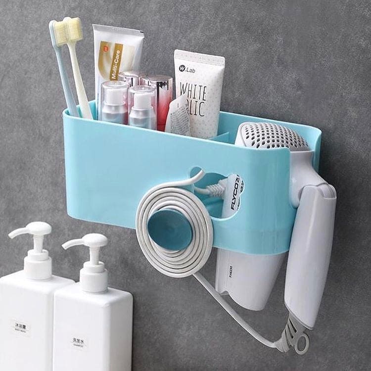 Hair Dryer Bathroom Storage Rack, Wall Mounted Blow Dryer Holder