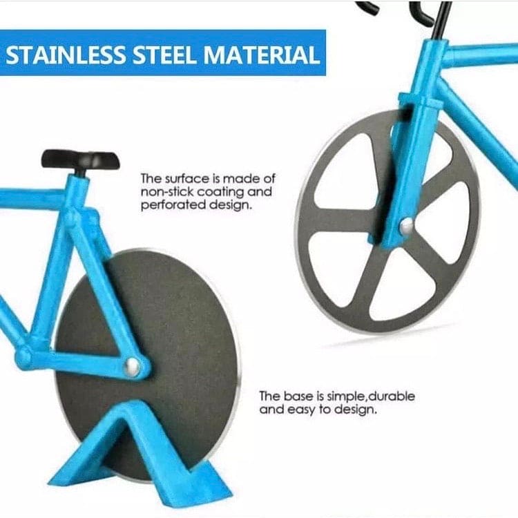 Bicycle Pizza Cutter, Stainless Steel Plastic Bike Roller Slicer, Cutting Wheels With A Stand