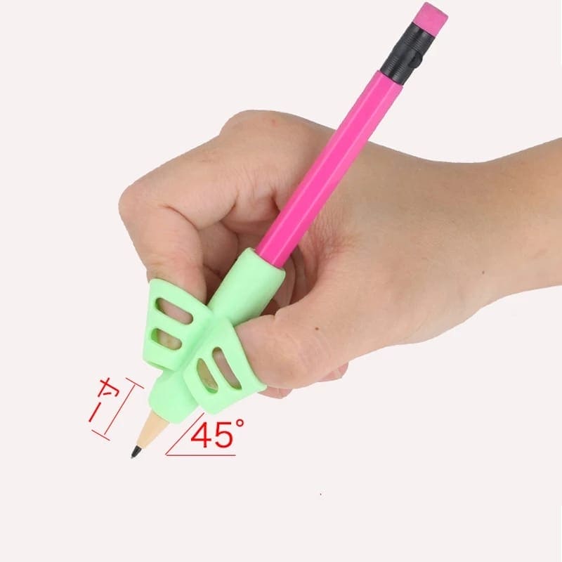 3Pcs Creative Two Finger Pencil Grips, Fingers Silicone Pen Holder For Students, Child Cute Writing Correction Stationery, Student Stationery Teaching Equipment