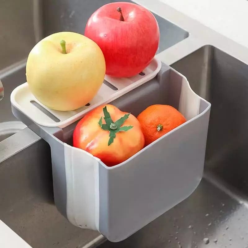 Adjustable Kitchen Waste Filter Basket, Hanging Sink Drain Basket, Fruit Vegetable Drainer, Kitchen Sponge Storage Rack Organizer, Multifunctional Foldable Sink Strainer