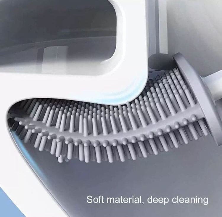 Silicone Toilet Brush With Holder Set, Flexible Toilet Cleaning Brush, Flexible Toilet Cleaning Bowl Brush Head With Silicone Bristles