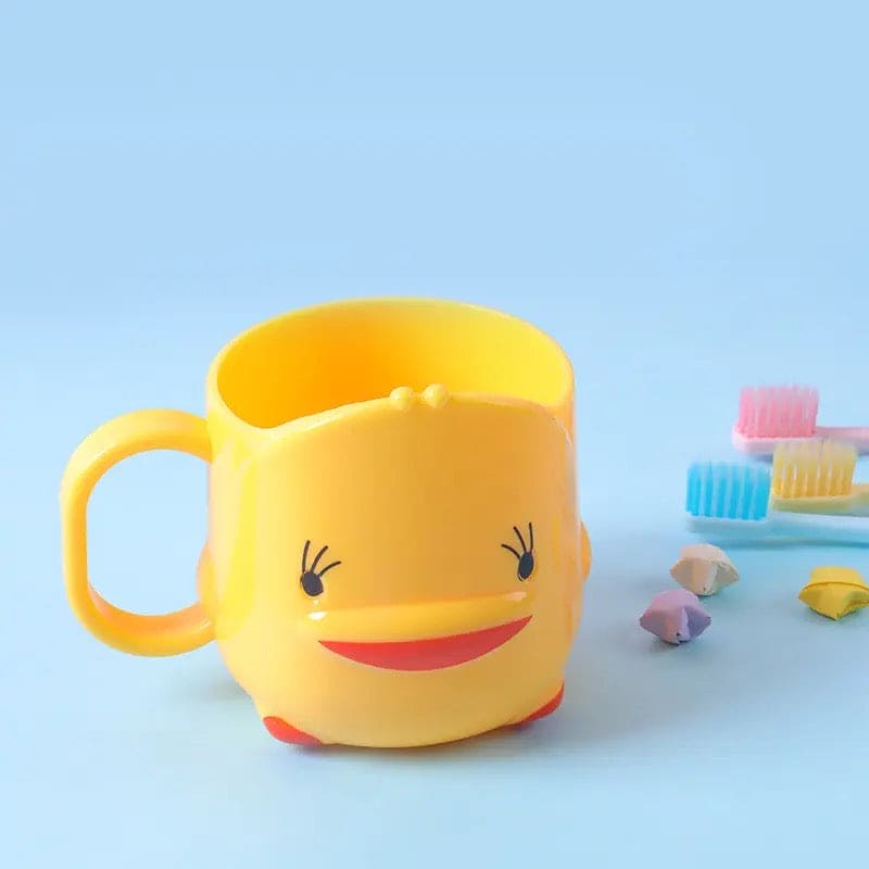 Cute Yellow Duck Mouthwash Cup, Duck Toothbrush Water Mug, Bathroom Tumbler Toothpaste Holder With Handle, Mouthwash Home Travel Cups, Cute Children Toothbrush Clean Cup, Baby Toothbrush Mug