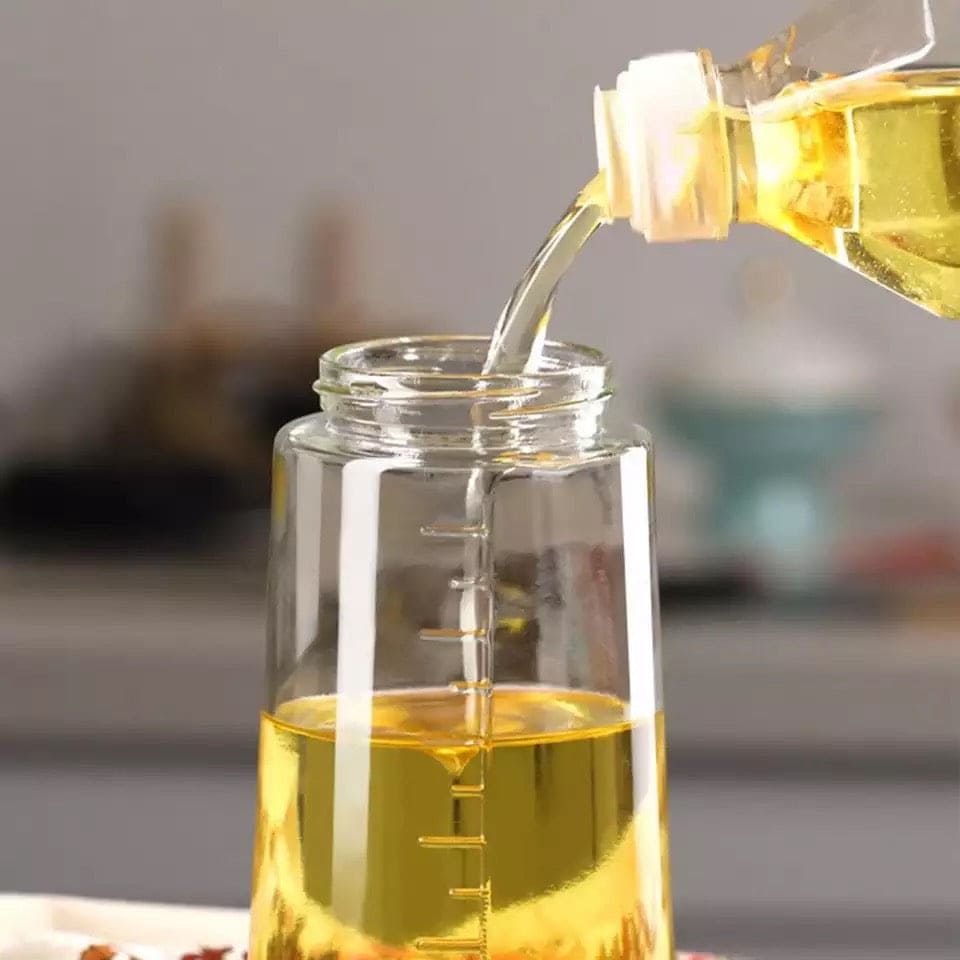 630ml Oil Glass Bottle Jar, Seasonings Condiment Dispenser, Soy Sauce Chili Oil Bottle, Glass Olive Oil Bottle, Oil Pouring Oil Leak-proof Kitchen Bottle, Gravy Oil Pourer Bottle For Cooking