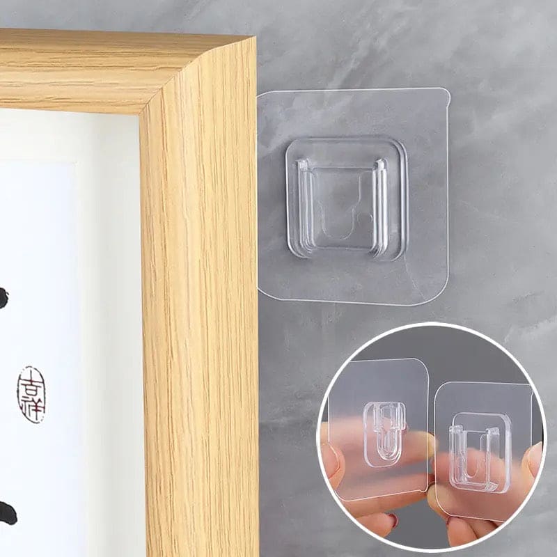 Set Of 4 AB Sticker Set, Pair Double Sided Wall Sticker, Self Adhesive Buckle Wall Hooks, Multipurpose Strong Suction Cup Hooks, Transparent Traceless Adhesive Hooks, Wall Storage Holder For Kitchen And Bathroom