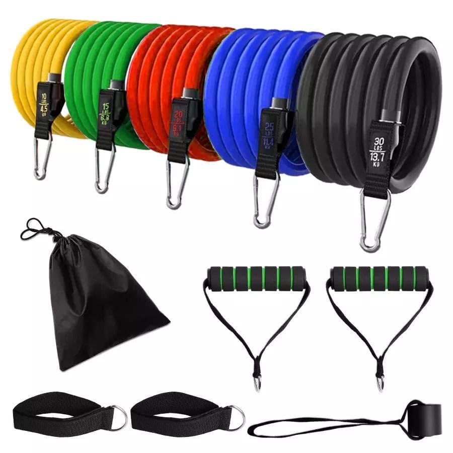11 Pcs Pull Rope Exercise Fitness Bands, Exercise Resistance Bands with Handles, Exercise Bands with Door Anchor, Home Workout Training Equipment