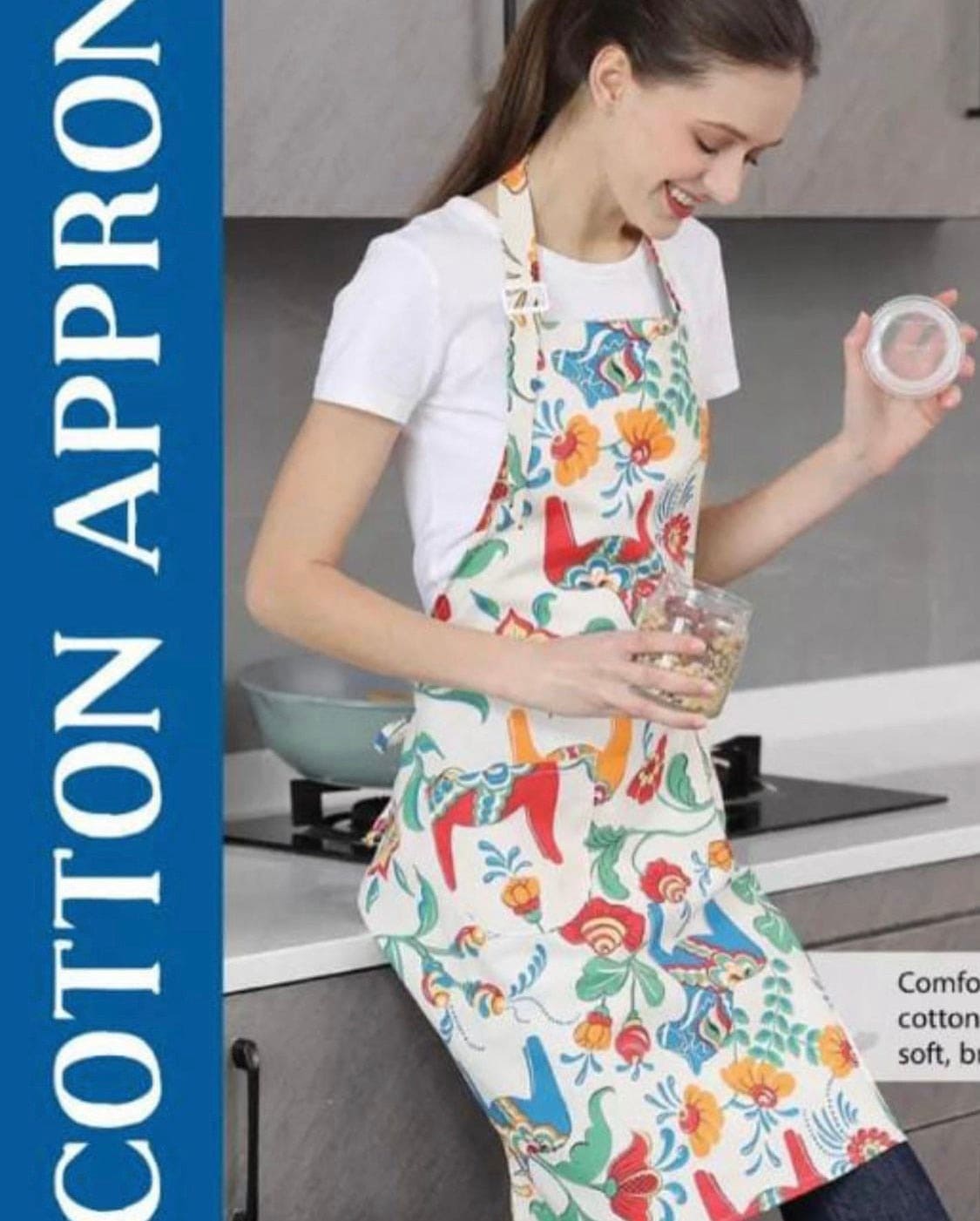 Cotton Kitchen Aprons, Baking Restaurants Work Clothes With Pockets, Sleeveless Bibs Fabric Fashion Couple Aprons