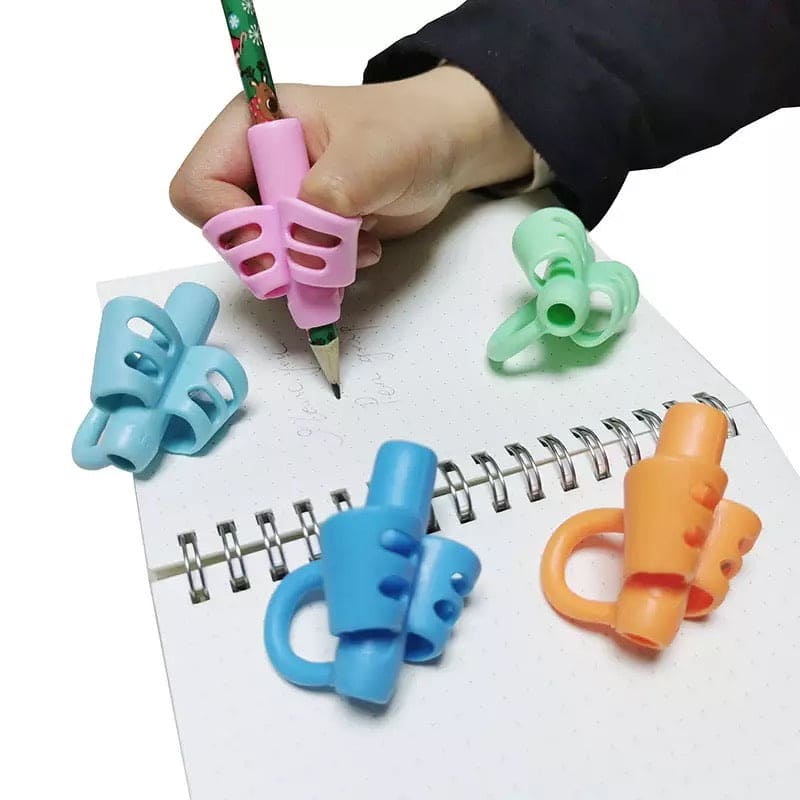 3Pcs Creative Two Finger Pencil Grips, Fingers Silicone Pen Holder For Students, Child Cute Writing Correction Stationery, Student Stationery Teaching Equipment