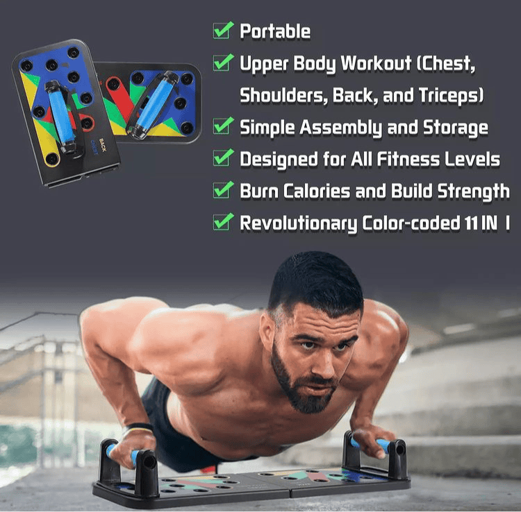 9 in 1 Body Building Push Up Rack for Men and Women, Workout Board Exercise Stand, Home Gym Dips Stand, Multifunction Push Up Rack