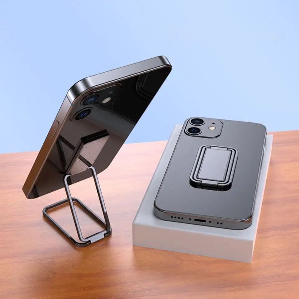 Double Magnetic Phone Holder, Foldable Desk Stand For Mobile Phone, Metal Car Phone Bracket Holder, Lazy Simplicity Convenient Stand, 360 Rotation Foldable Phone Stand, Retractable Magnetic Ring Holder