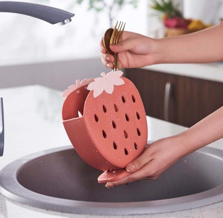 Strawberry Drain Cutlery Holder, Creative Knife Fork Stand Holder, Plastic Chopsticks Container