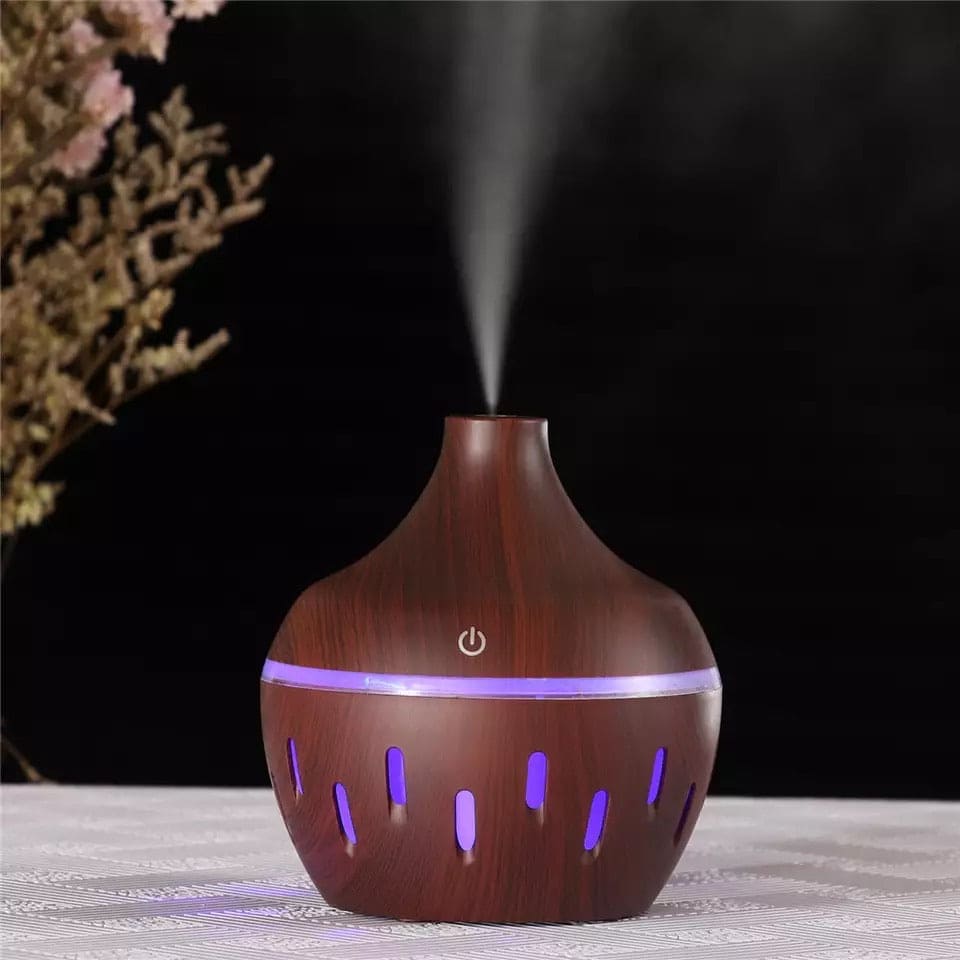 Wooden Essential Oil Diffuser, Cool Mist Humidifier, 300ml Ultrasonic Humidifier, Therapeutic Aroma Diffuser