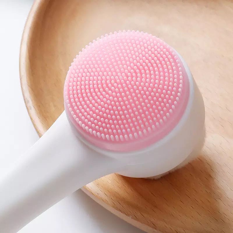 Double Sided Facial Cleanser, Silicone Face Cleansing Brush, Blackhead Removal Pore Cleaner, Exfoliator Face Massager, Silicone Face Cleansing Brush