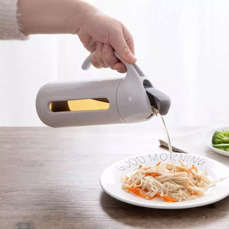 320ml Leakproof Oil Dispenser, Ivory Oil Bottle, Large-capacity Automatically Open ABS Olive Oil Glass Bottle, Soy Sauce Chili Oil Bottle, Glass Olive Oil Bottle Pot, Leakproof Sauce Vinegar Bottle, Gravy Oil Pourer Bottle For Cooking