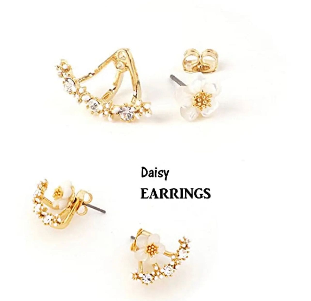 Daisy Flower Earrings, Delicate Flower Stud Earrings For Women, Zircon Flower Earrings,  Beautiful Crystal Flower Earring Jewelry For Women, Wedding Engagement Zircon Pendant Earrings Jewelry