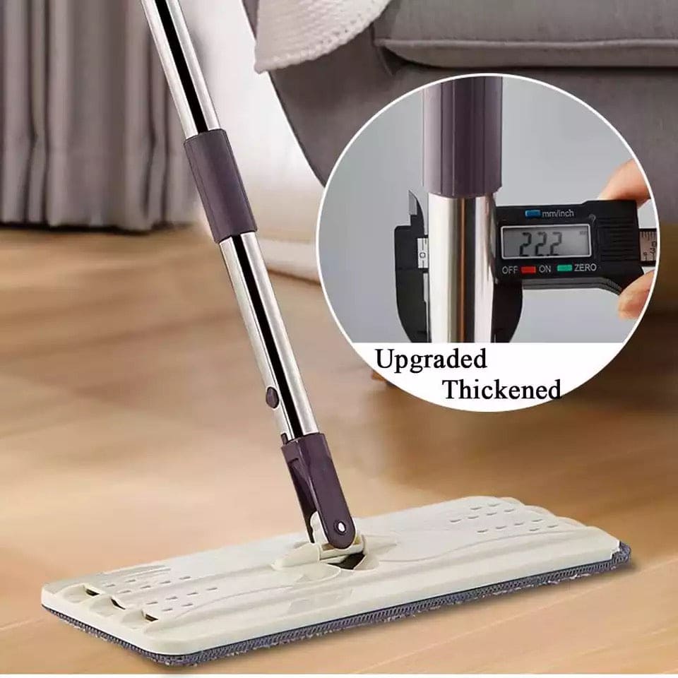 Flat Magic Easy Cleaning Mop, Floors Squeeze Flat Mop, Kitchen Floor Cleaning Tool, Flat Squeeze Mop and Bucket, Hand-Free Wringing Floor Cleaning Mop, Wet or Dry Usage Magic Automatic Spin Self Cleaner
