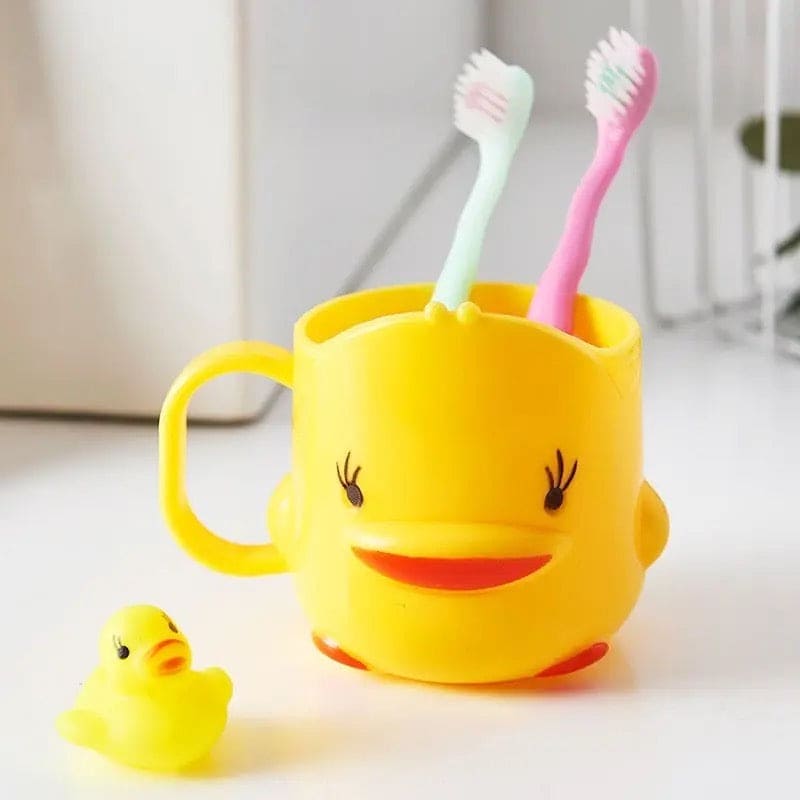 Cute Yellow Duck Mouthwash Cup, Duck Toothbrush Water Mug, Bathroom Tumbler Toothpaste Holder With Handle, Mouthwash Home Travel Cups, Cute Children Toothbrush Clean Cup, Baby Toothbrush Mug