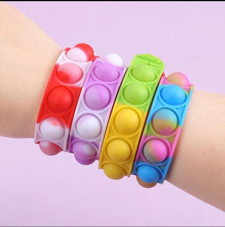 Press Bubble Wrist Band, Stress Relief Toy, Colorful Silicon Bracelet, Anxiety Sensory Autism Children Toy