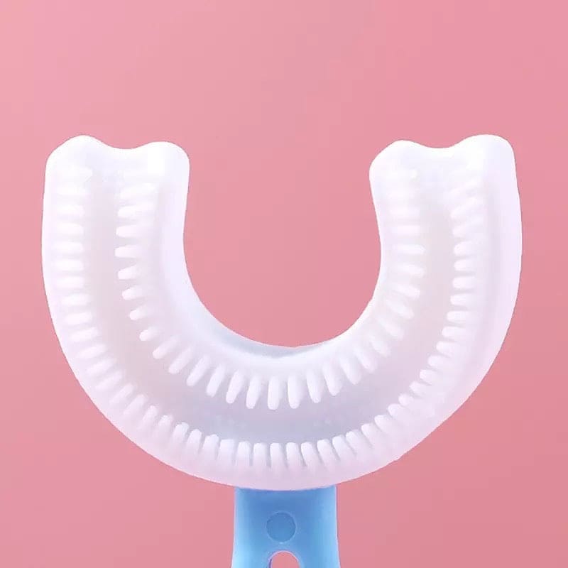 Kids U Shaped Silicone Head Oral Care Cleaning Toothbrush For Toddlers, 360° Oral Teeth Cleaning Food Grade Soft Silicone Brush