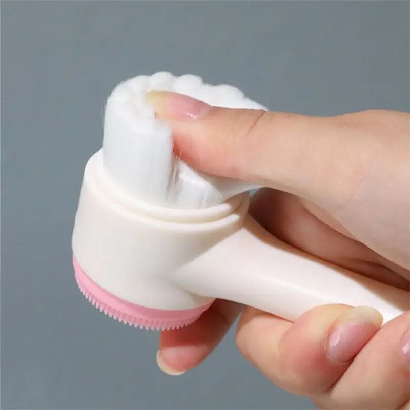 Double Sided Facial Cleanser, Silicone Face Cleansing Brush, Blackhead Removal Pore Cleaner, Exfoliator Face Massager, Silicone Face Cleansing Brush