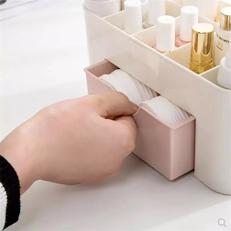 Amazing Double Layer Plastic Makeup Organizer Storage Box,  Cosmetic Drawer Jewellery Display Case, Desktop Container