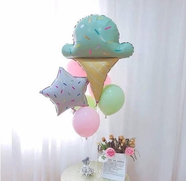 7 Pcs Cone Party Set, Party Balloons Decor Set