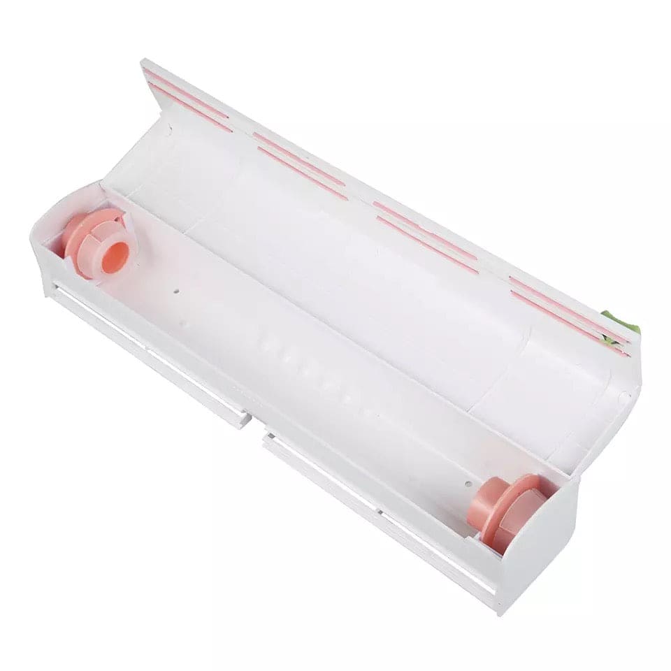 Rotatable Cling Film Wrapping Paper Cutter, Packaging Dispenser With Cutter, Storage Preservative Film Roll Case With Cutting Blade, New Cling Film Cutter, Food Wrap Dispenser Cutter