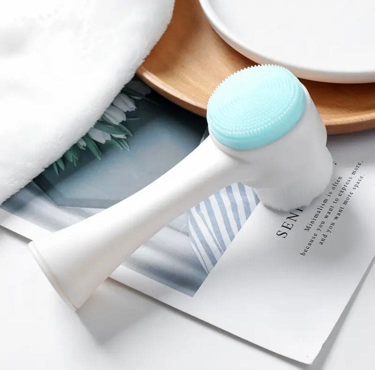 Double Sided Facial Cleanser, Silicone Face Cleansing Brush, Blackhead Removal Pore Cleaner, Exfoliator Face Massager, Silicone Face Cleansing Brush