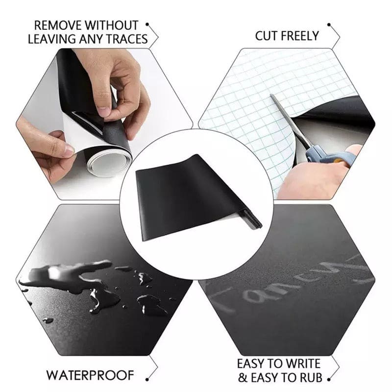 Green Chalk Board Wall Sticker For Kids, Self-adhesive Drawing Writing Teaching Board, Erasable Black Board Wall Sheet