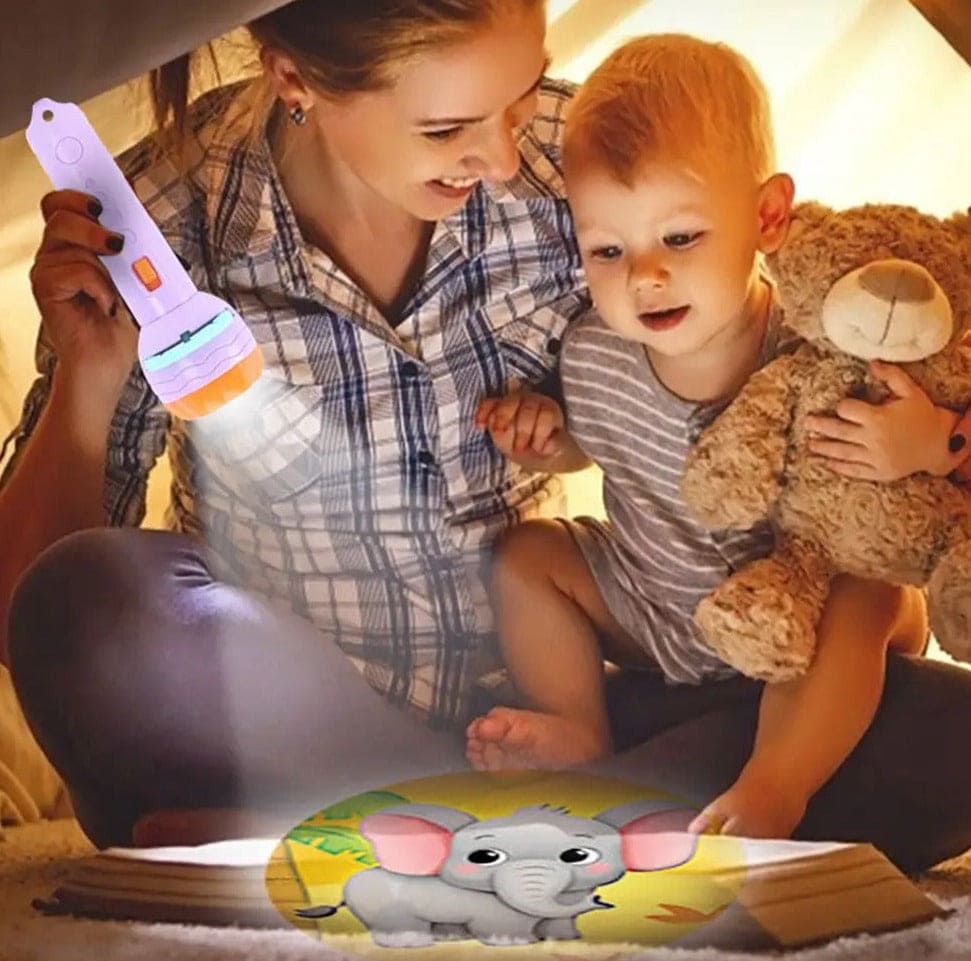 Flashlight Projector Torch Lamp, Toy Cute Cartoon Creativity Toy Torch Lamp Flashlight Projector Toy Baby Sleeping Story Book Toy Lamp, Bedtime Night Light, Fun Toys For Baby Toddlers