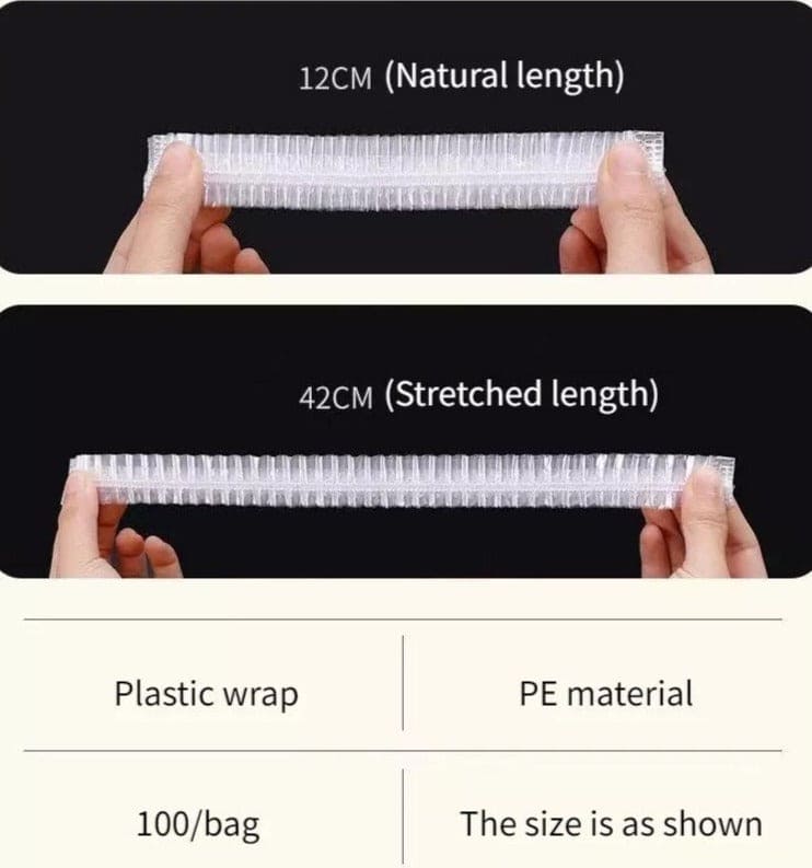 Set of 100 Plastic Stretchable Bowl Covers, Disposable Fresh Keeping Food Storage Covers, Dish Plate Wrap Bowl Covers For Leftover Meal