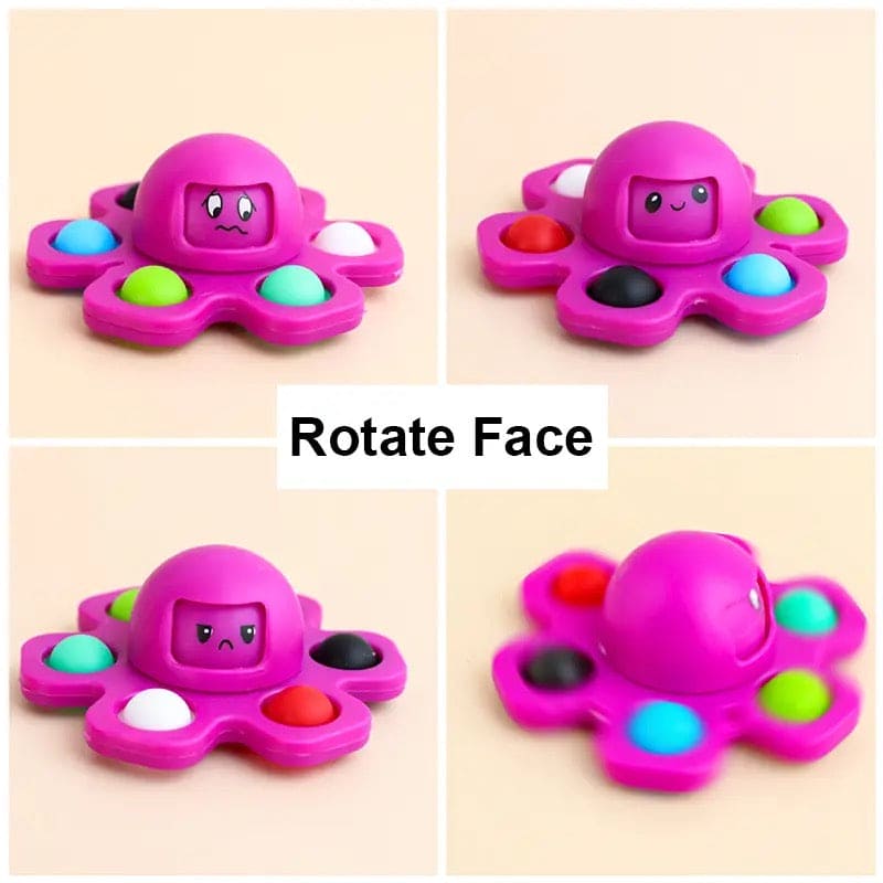 Face Changing Octopus Fidget Spinner, Silicone Interactive Change Faces Spinner, Anti Stress Push Bubble Fidget Spinner, Stress Relief Fidget Toys For Kids Adult, Simple Dimple Anti Stress Pop Toy, Squid Flip Octopus Change Faces Fidget Spinner Toys