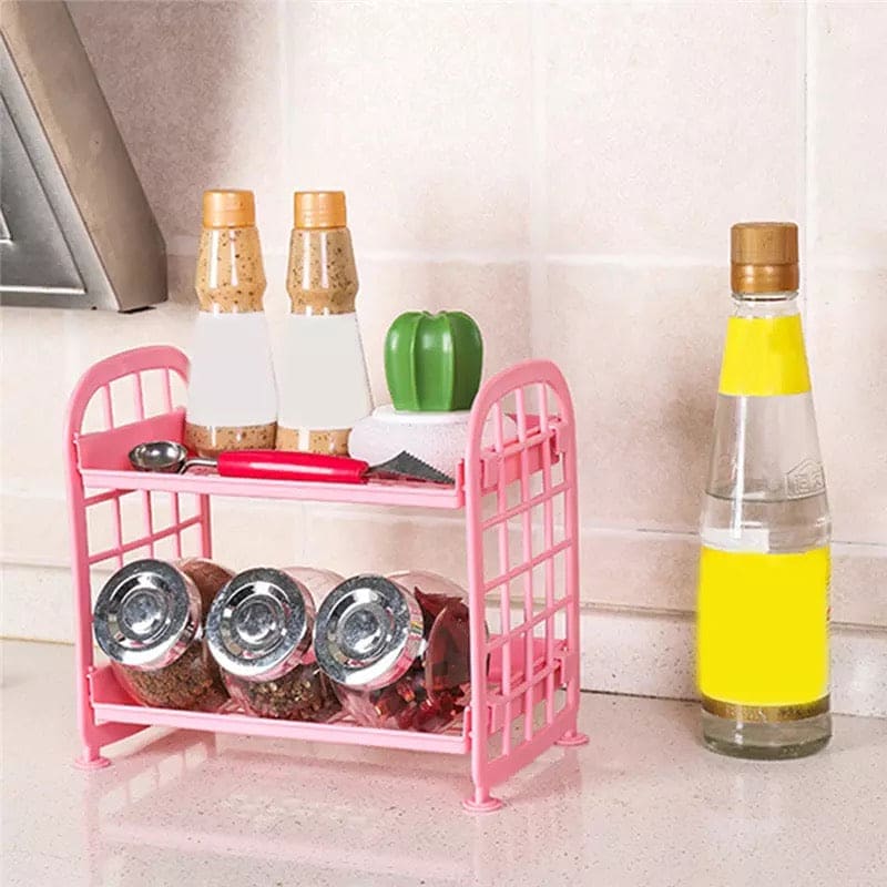 Double Layer Folding Desk Storage Rack, Dormitory Storage Shelf, Stationery Organizer, Double Layer Hollow Shelf, Plastic Cosmetics Desktop Finishing Shelf