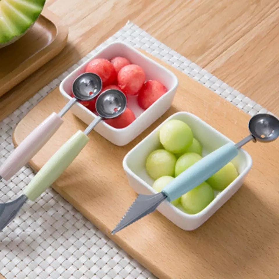 Ice Cream Spoon DIY Assortment Baller, Fruit Digging Spoon Tool, Water Melon Craving Fruit Spoon, Curving Knife